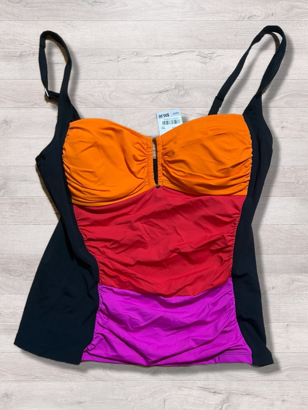 NEW NWT Bleu Rod Beattie Colorblock Tankini Swim Top Women’s 10